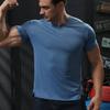 Men's Gym Workout Muscle Fit Shirt Thin Loose-fitting Casual T-shirt Stretchy Quick-drying Short Sleeve Athletic Running Tee