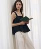 Deuloupisumeon Moderato Pleated Cotton Sleeveless Blouse [Black]