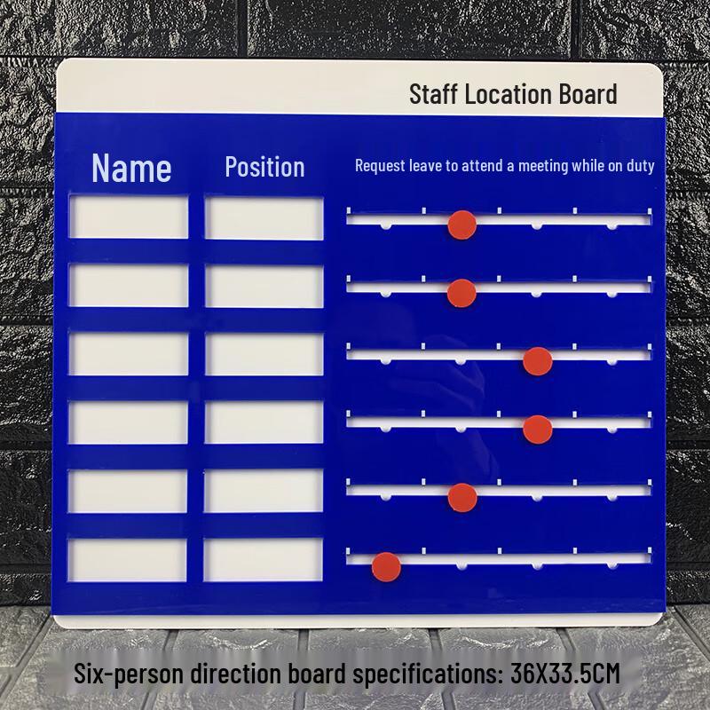 Acrylic Staff On-Duty Status Board
