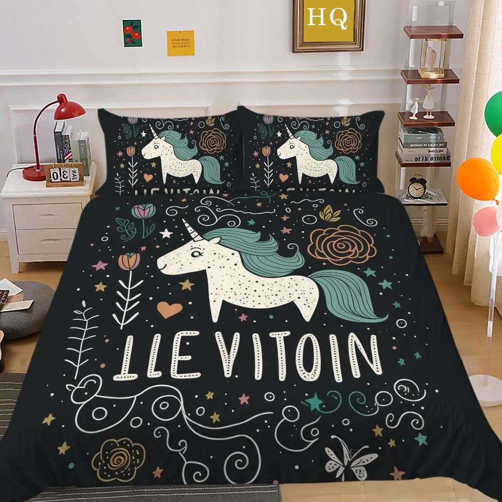 

Пододеяльник с принтом единорога, постельное белье двойного размера из микрофибры для мальчиков и детей, модный высококачественный домашний текстиль EU Single 135x200cm