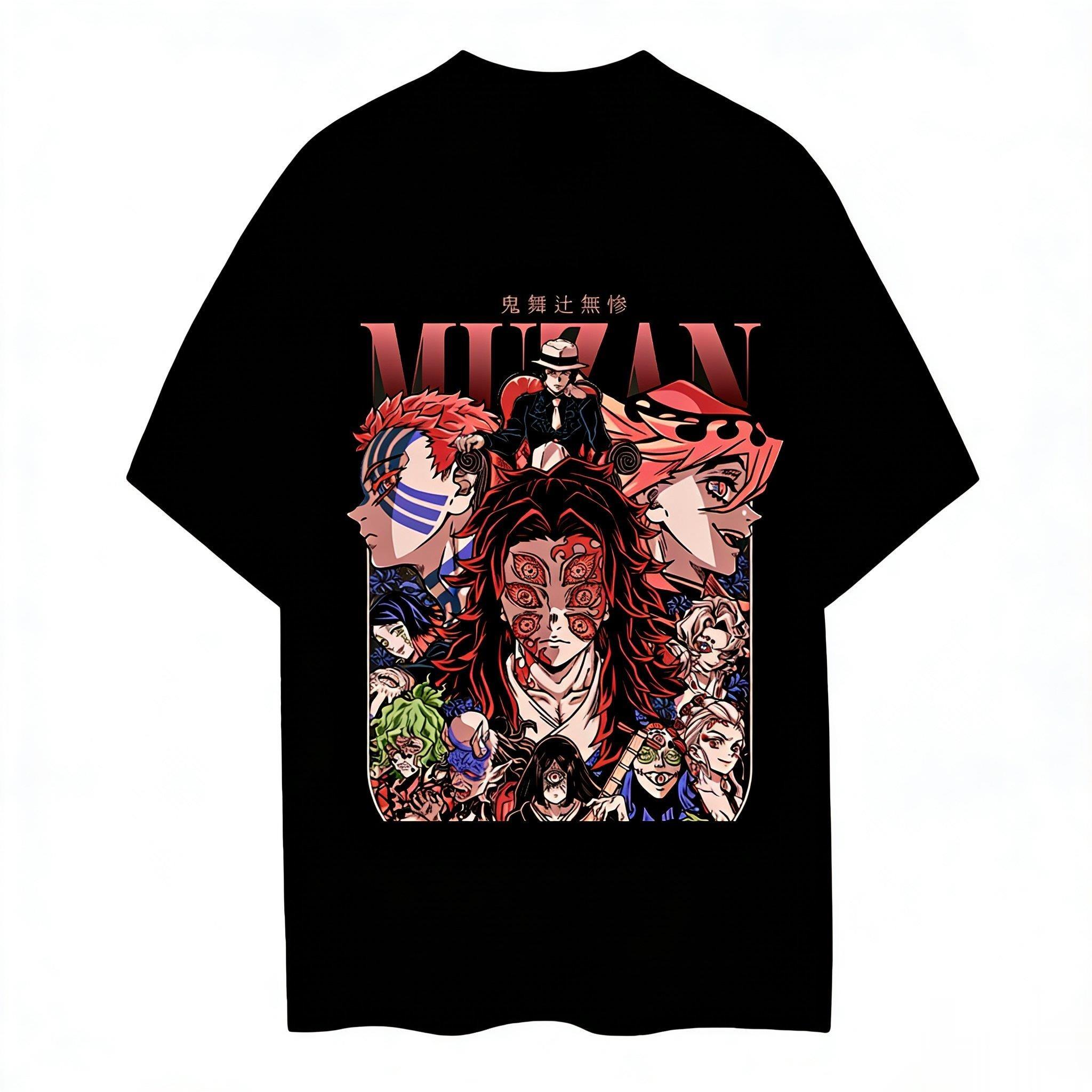 Demon Slayer Muzan Kibutsuji Anime Printed T-shirt Men s and Women s T-shirt Men s Top Sports T-shirt Men s T-shirt Summer 20... S