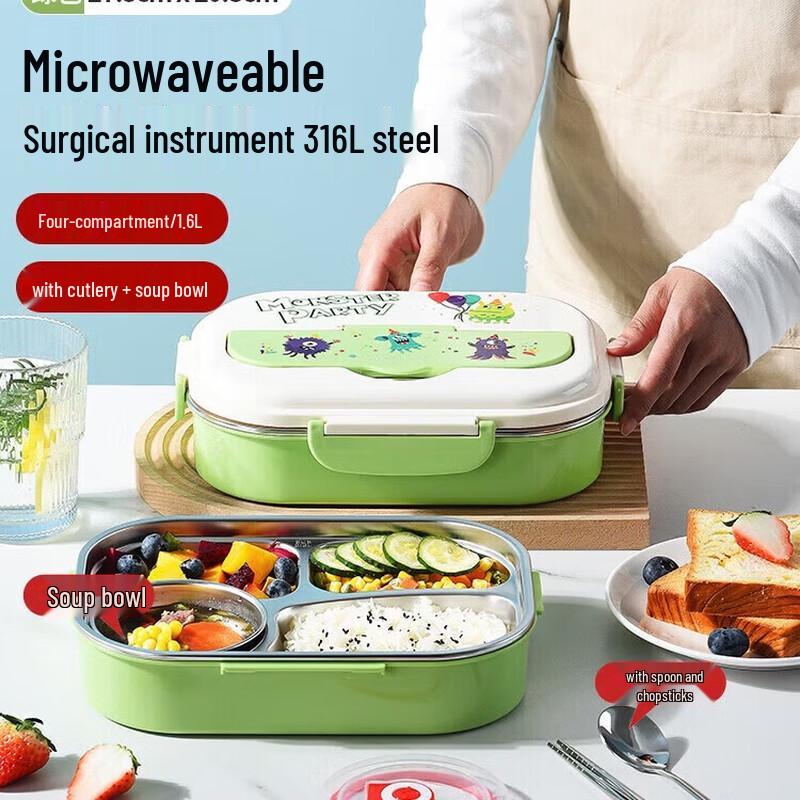 

MAXCOOK 316 Stainless Steel Five-Compartment Lunch Box