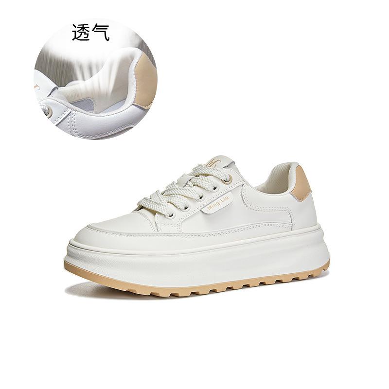 

Leather little white shoes women s 2025 spring new women s heightening platform shoes casual versatile board shoes women s sports women s shoes 40 абрикосовий