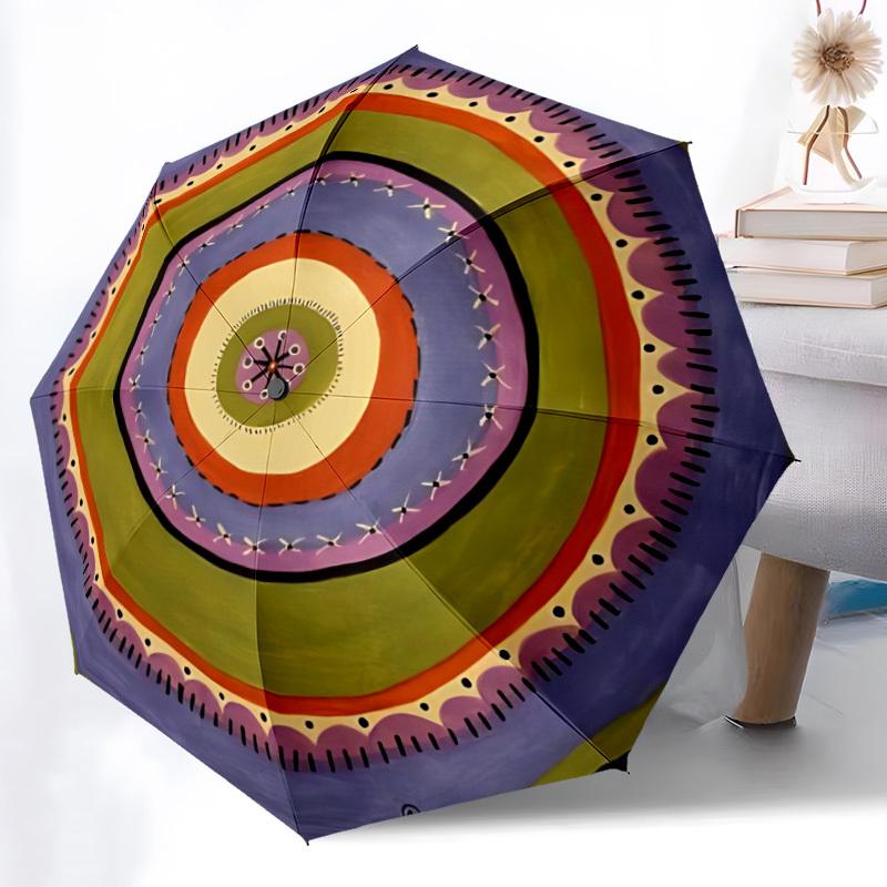 

1pc Mandala Print Automatic Open/Close Umbrella - Compact Travel Umbrella, Gift for Birthday, Holiday yy260106020