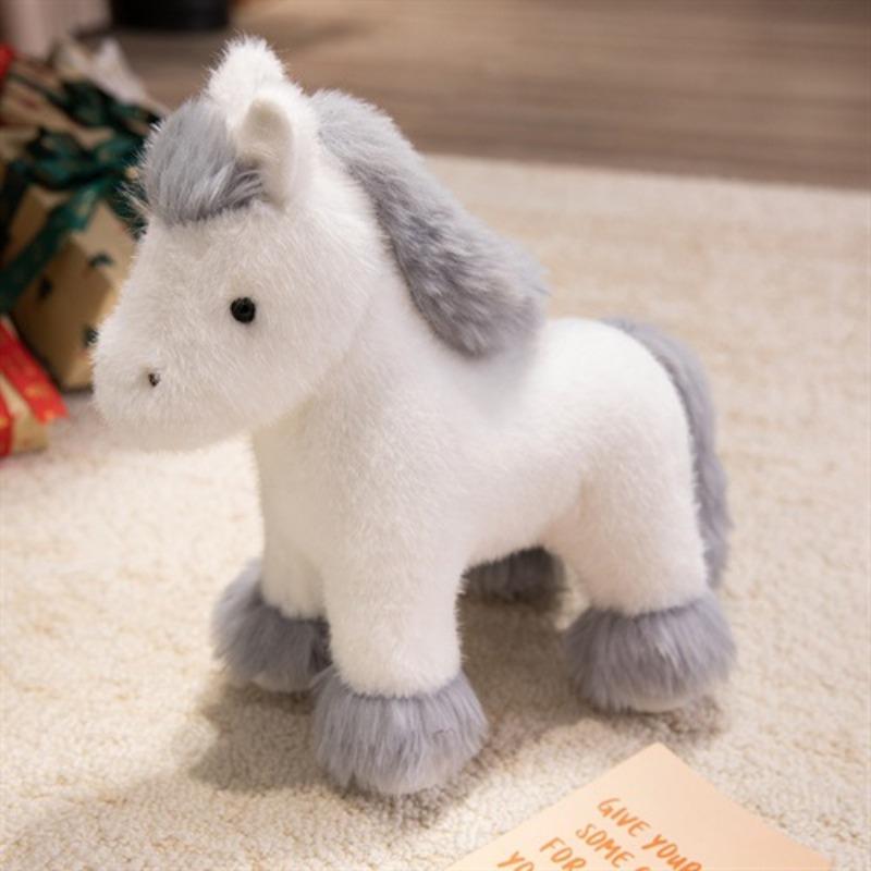 Simulated horse plush toy doll cute pony doll soothing doll big white horse throw pillow children's birthday gift