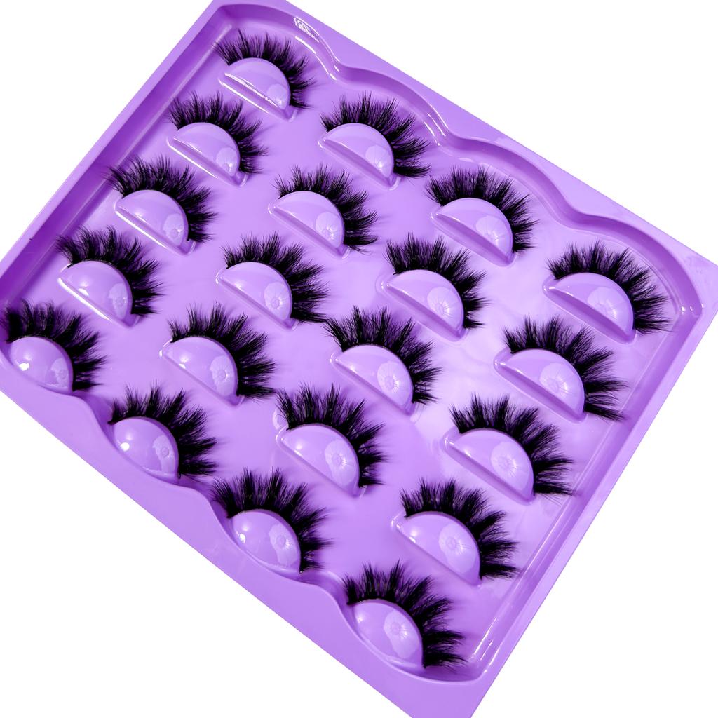 New 10 Pairs Of Natural Full False Eyelashes,Thick Curling Fluffy Eyelashes For Party Use Manga Eyelashes, Travel Essentials