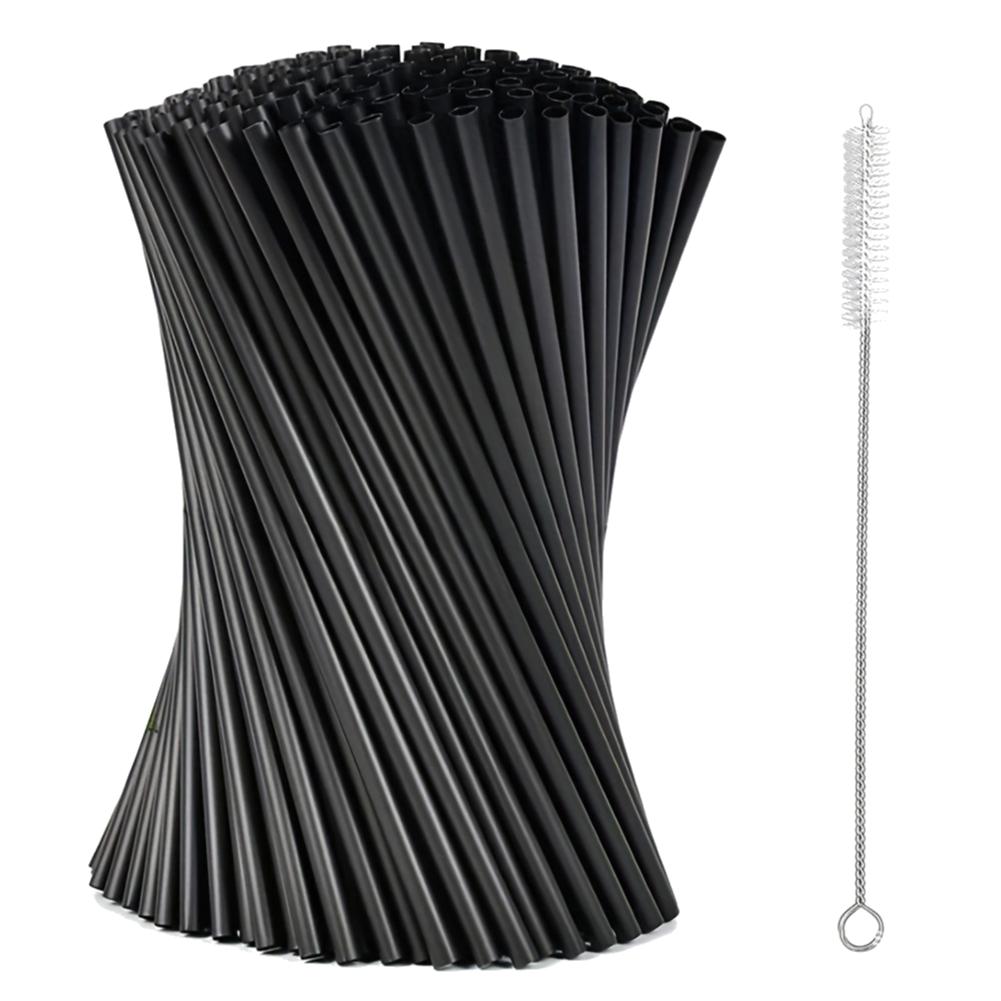 

1000-100Pcs Beverage Drink Tube with Straw Brush Flexible Plastic Straw Reusable Milkshake Straws Wedding Party Supplies Straw