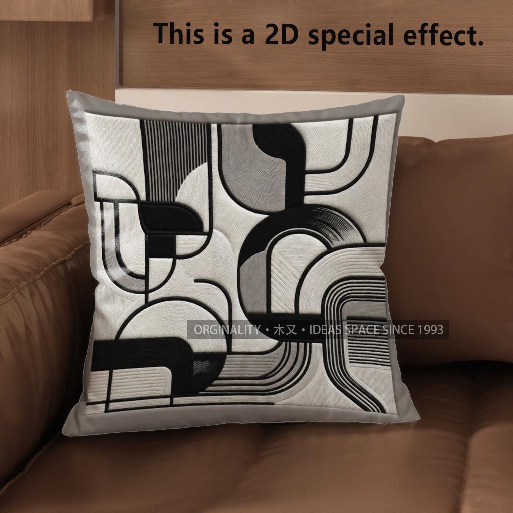 2D Modern Geometric Abstract Pattern Cushion Covers Pattern Cushion Cover Suitable For Sofa Bedroom Car Pillow Cover