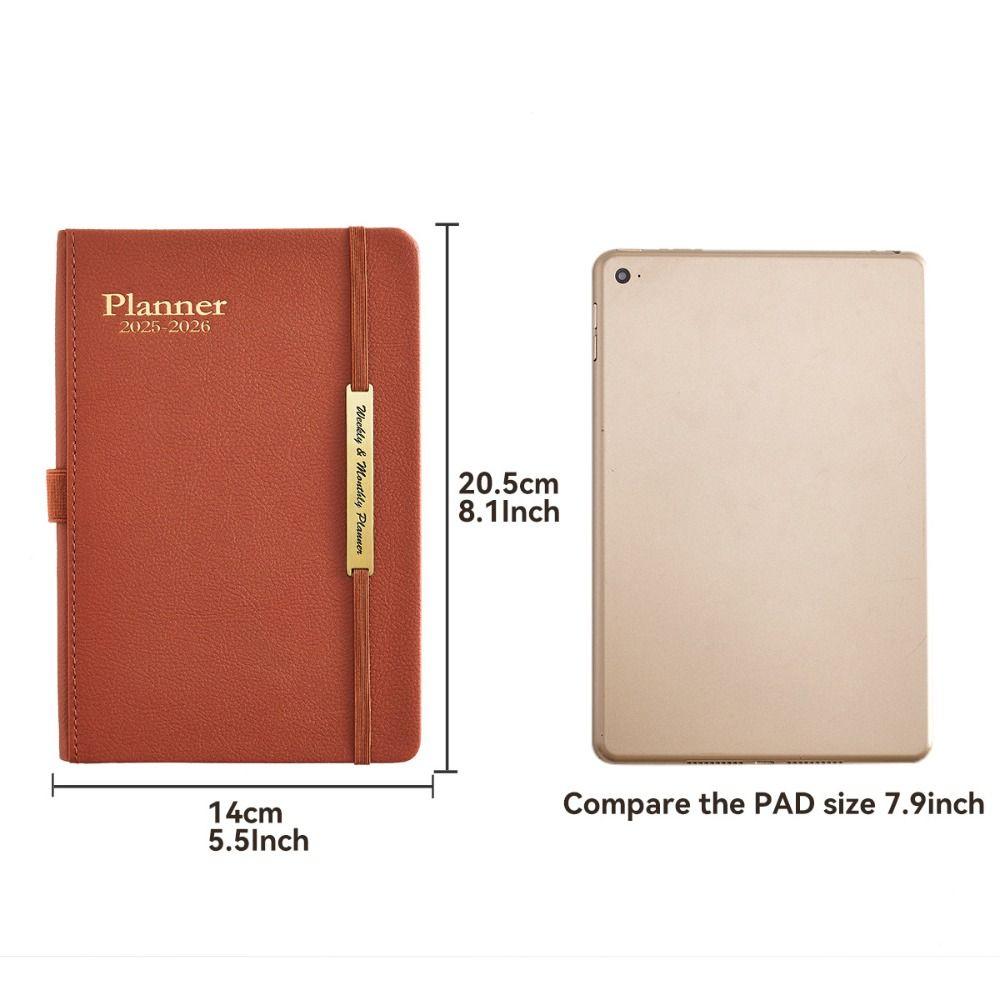 Efficient Hardcover Calendar A5 Size Agenda Notebook Convenient Weekly & Monthly Planner  Office