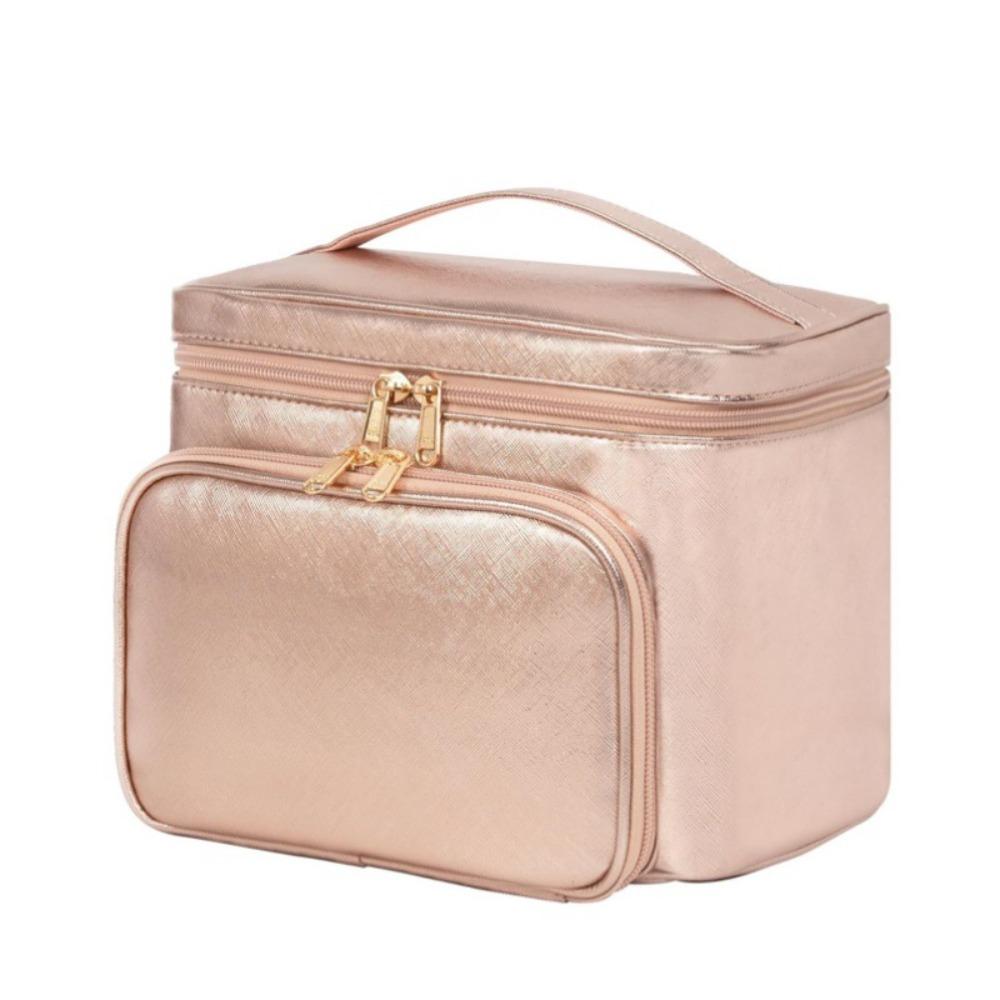 

New Waterproof Makeup Bag Portable Large Size Cosmetic Travel Bag Brush Compartment Makeup Bag Organizer Women розового золота