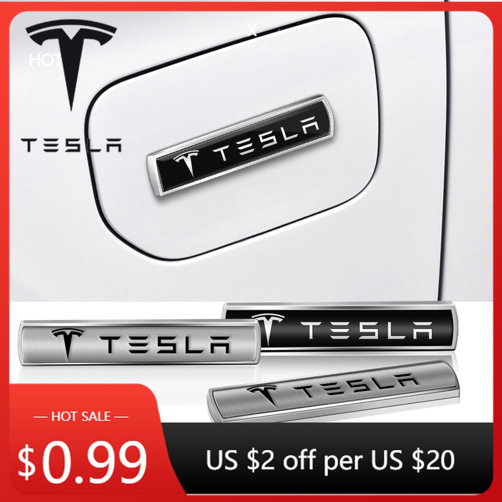 Samolepka na auto Tesla 1/2ks Logo auta 3D kovové Samolepky odznaků na karoserii auta, blatník, boční okno Pro Tesla Model 3 Model S Model X Coil Mo