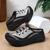 Knitted Mesh Walking Shoes Women Fashion Thick Sole Slippers Lightweight Soft Casual Footwear for Traveling Height-increasing