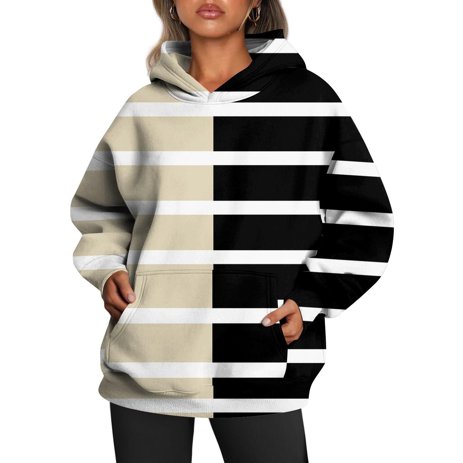 Женские толстовки с капюшоном большого размера с длинным рукавом с принтом — фото 3