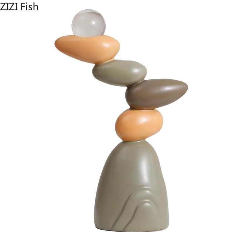 Colorful Stacked Stone Landscape Mountain Peak Ornaments Desk Decoration Creative Landscape Modern Crafts Room Aesthetic Decor