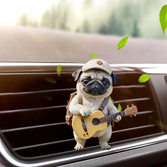 Désodorisant de Voiture Acrylique Clip d'Aération Chien Décoratif Parfum de Voiture Clip Climatiseur Voiture Anti-Rouille Chien Adore Cadeau Accessoires Intérieur d'Aération Auto