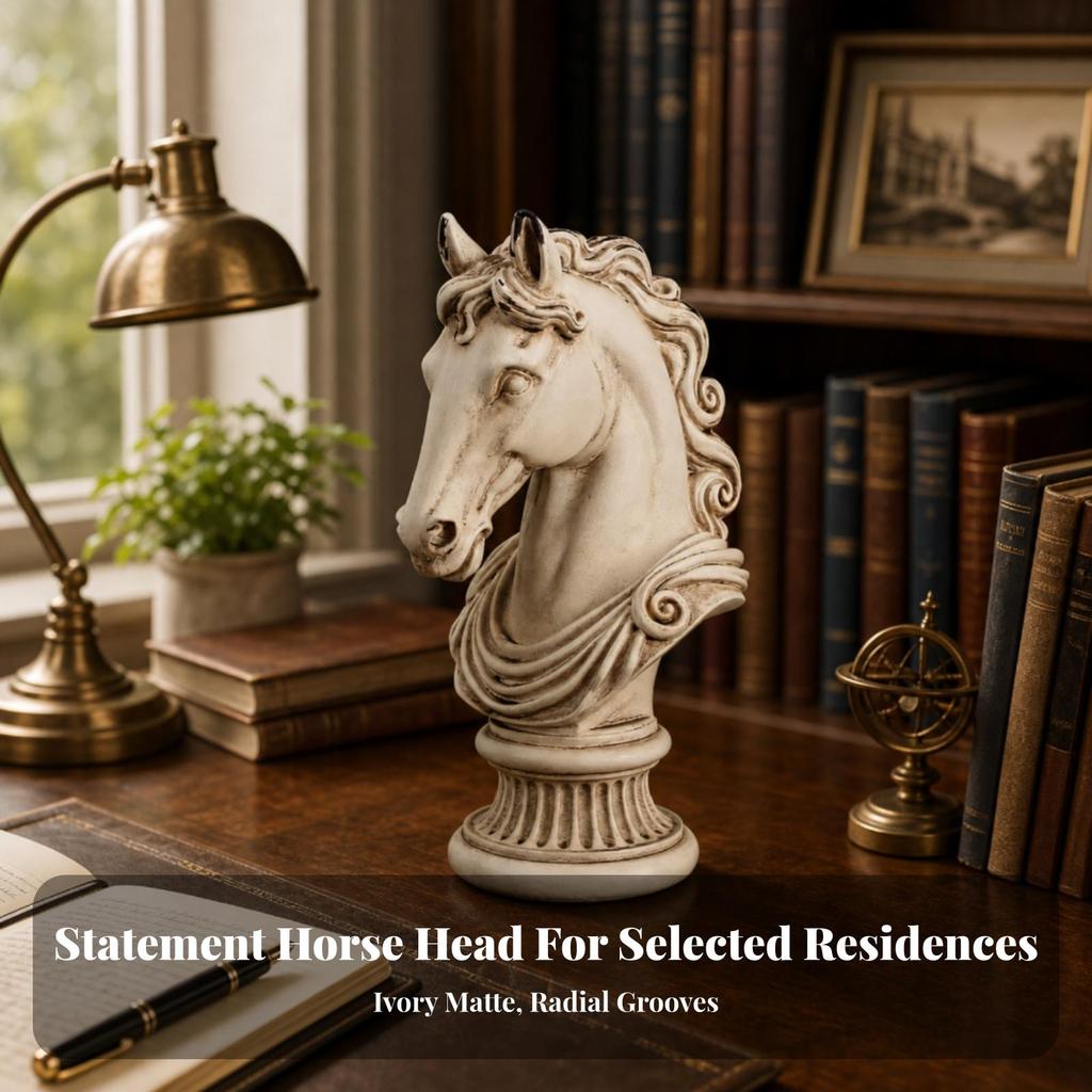 Horse Head Bust European-Style Statue Tan for Entryway
