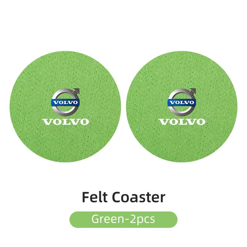 cujgl8 2PCS Car Felt Material Coasters Water Cup Holder Mat Trimmmable For Volvo AWD C30 C70 S60 S80 V60 V70 V90 XC40 XC60 XC70 XC90