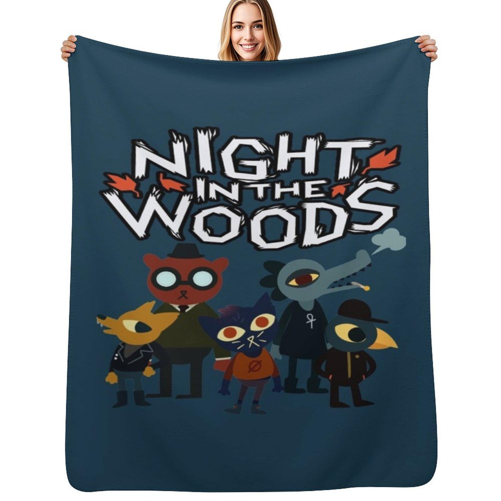 Night In The Woods Throw Blanket Shaggy Furry Soft Blanket for Bedroom Living Room 102x76cm(40x30in)