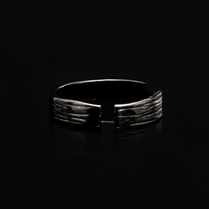 Minimalist Black Oxidized Geometric Ring With Eight-Point Star Design Adjustable Unisex Couple Jewelry