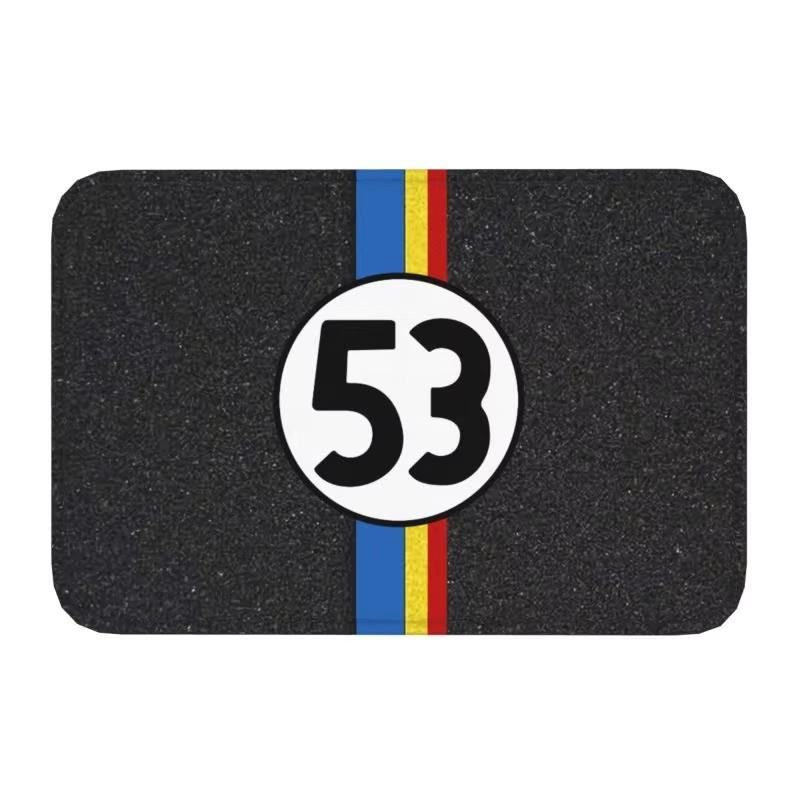 Classic Racing Car Herbie 53 Doormat Anti-Slip Entrance Kitchen Bathroom Door Floor Mats Garden Rug Carpet Footpad