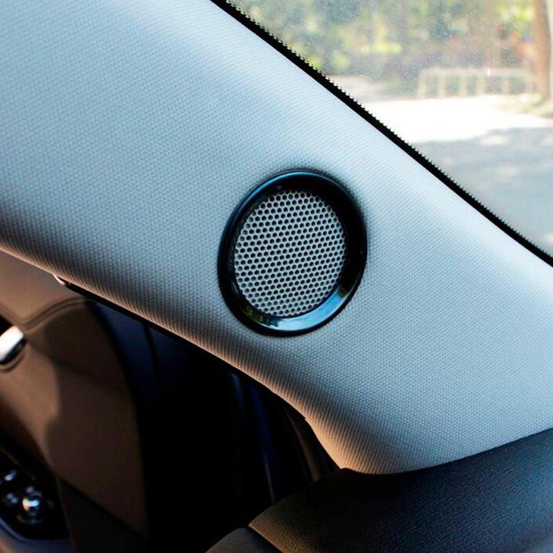 For Mazda CX-5 CX5 2nd Gen 2017 2018 Car ide Column Door Audio Speak Sound Cover Ring Circle Trim 2PCs