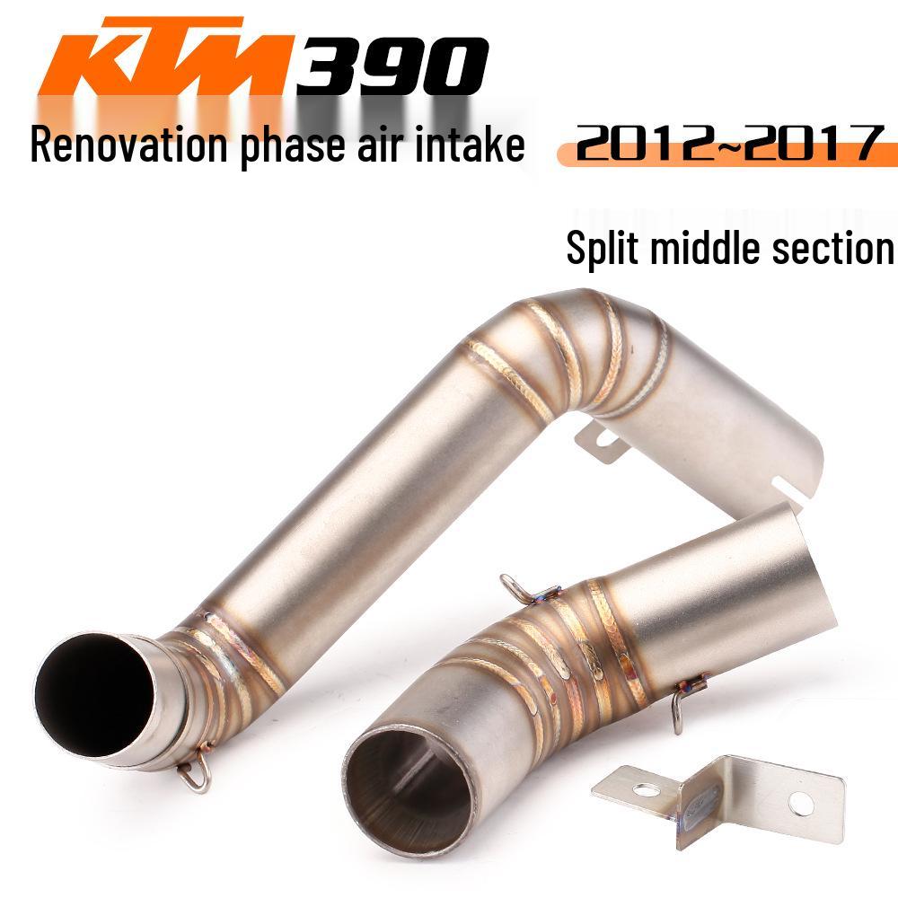 Modified Exhaust System for Duke390/RC390: Stainless Steel & Titanium Mid-pipe & Tailpipe Set