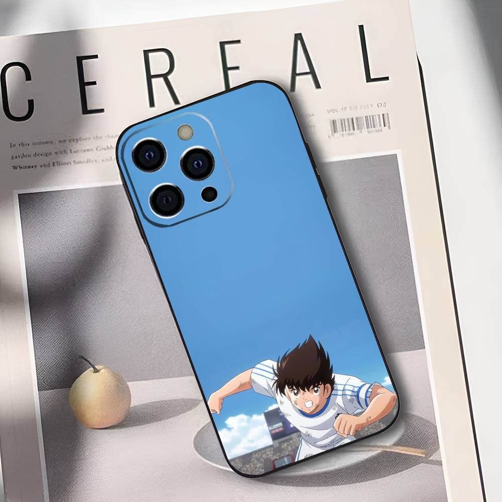 Anime C-Captain T-Tsubasa Phone Case For iPhone 17,16,15,14,13,12,11 Plus,Pro Max,XS,Soft Silicone Black Cover