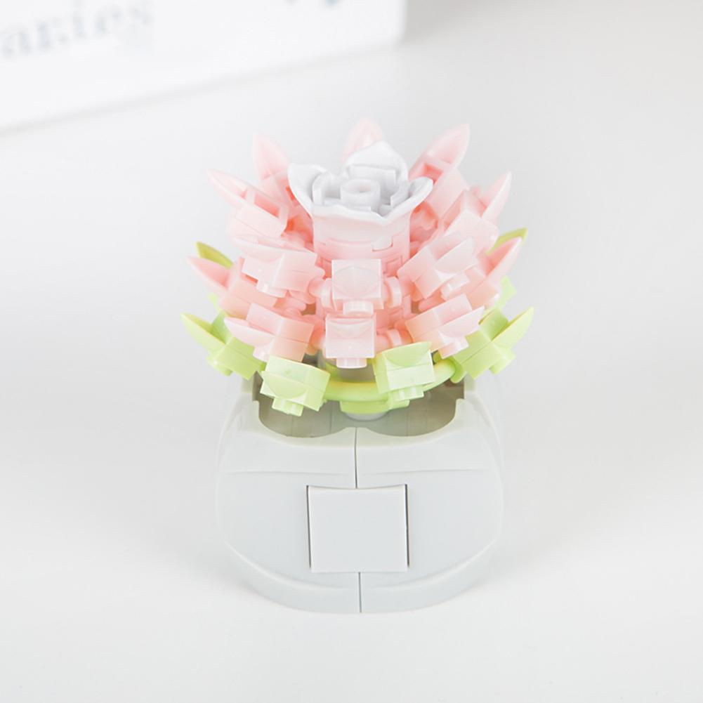 Compatible For Building Blocks Bouquet Diy Small Particles Mini Flower Potted Model Romantic Table Ornaments