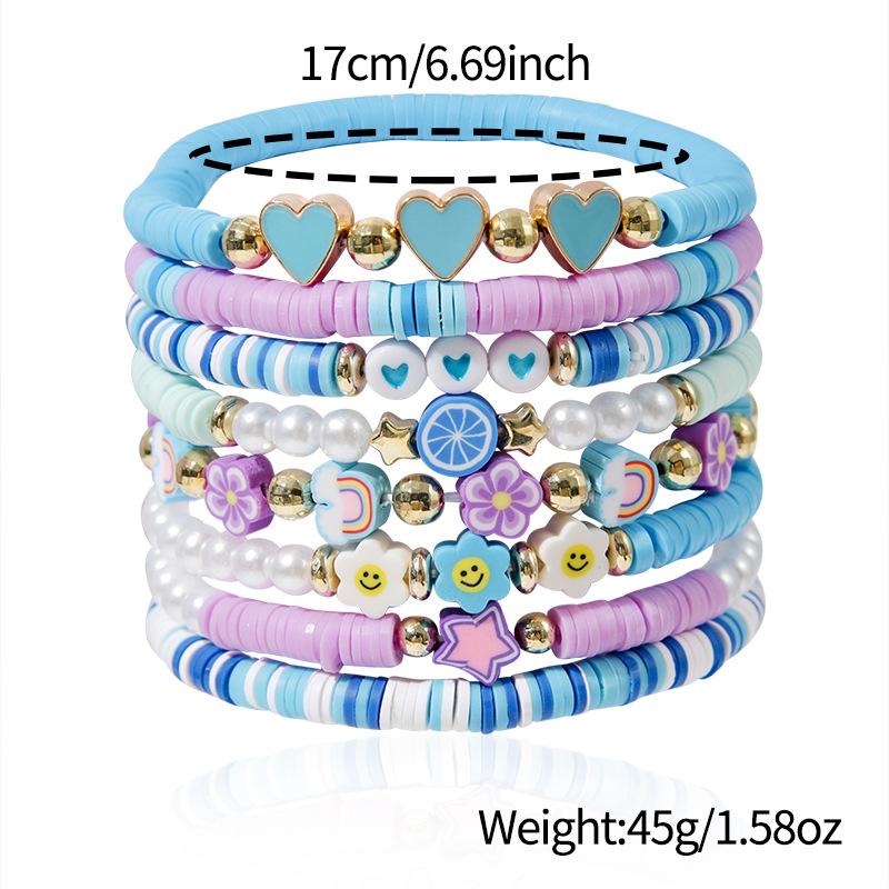 Valentine's Day Bracelet Love Soft Pottery Flower Letter Beaded Bracelet Bracelet Jewelry Set