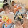 Kids Pearl Crown Hair Ties Princess Ponytail Holders Korean Flower Hair Bands