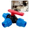 Irrigation PE Pipe Faucet Diverter 20/25/32/40/50mm Water Pipe Fittings 3-Way Ball Valve  Household