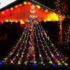 Outdoor Christmas Decorations, Aokudoni 12.6ft 350LED Waterfall Lights, 8 Modes Christmas Lights, Christmas Decorations for Tree, Outdoor Christmas