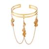 Gold Color Tassel Arm Chain Metal Wide Open Bangle Creative Arm Cuff  Performance
