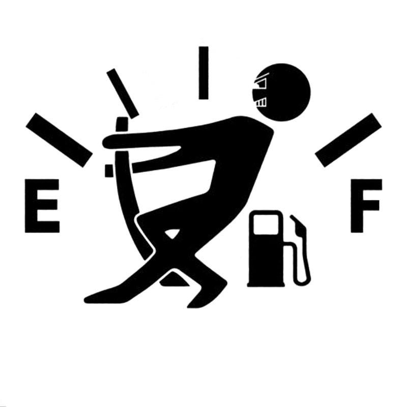 Reflective Funny Fuel Tank Cap Sticker - Low Fuel Gauge Humor