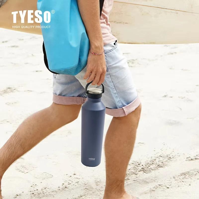 Tyeso 500ML Handle Vacuum Flasks Insulated Durable Leak-Proof for Outdoor Sports Matte Finish Carry Portable Water Bottle Cup