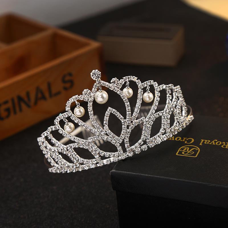 Bridal Crown Claw Chain Rhinestones Crown Dance Suit Dinner Accessories Birthday Party Adult Children Hair Comb Headband