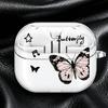Cartoon Butterfly Case For Samsung Galaxy Buds 3Pro 4Pro 3 FE 2 4 Pro Live 2Pro Clear Earphone Cases Cover With Hook