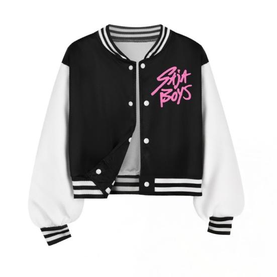 Giacca da Baseball per Bambini Cappotto Foderato con Bottoni a Contrasto Cappotto Leggero Maniche Trapuntate Strisce Primavera