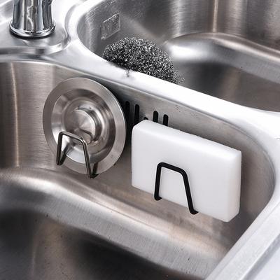 Kitchen Sponges Holder Self Adhesive Sink Sponges Drain Drying Rack 304 Stainless Steel Storage Holder Kitchen Sink Accessories
