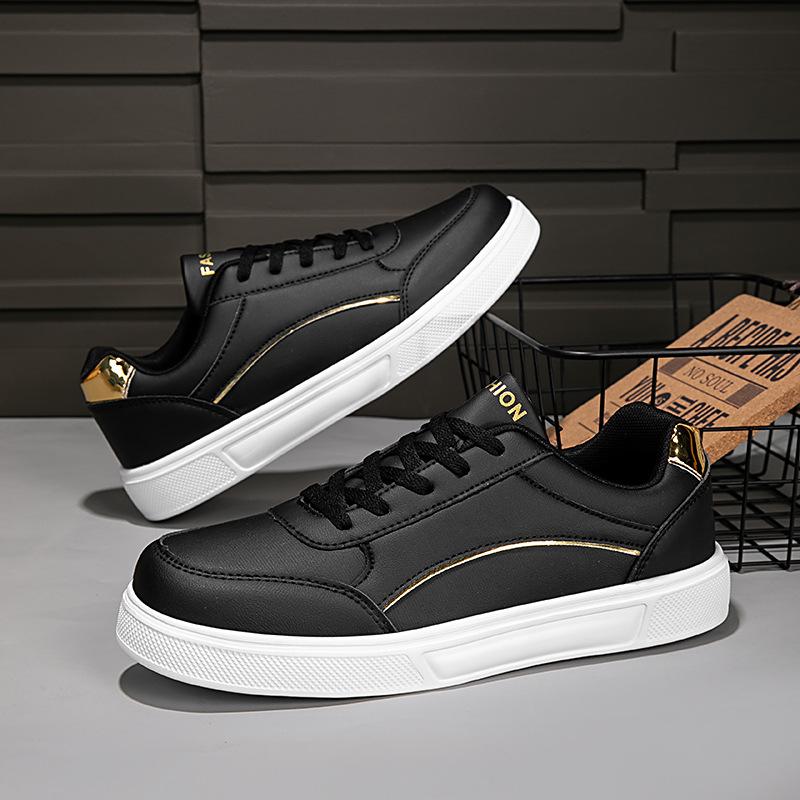 Large size casual shoes men's new low-top men's board shoes leather shoes couple trend sports fashion men's shoes
