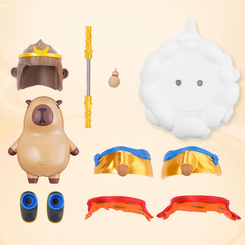 Funny 3D Printed Capybara Magnetic Figures Journey to the West Cartoon Ornament Desk Decor for Home Office Collectible Gifts