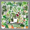 50 Creative Green Plant Stickers for Skateboards, Luggage, Laptops, Cars, and Motorcycles