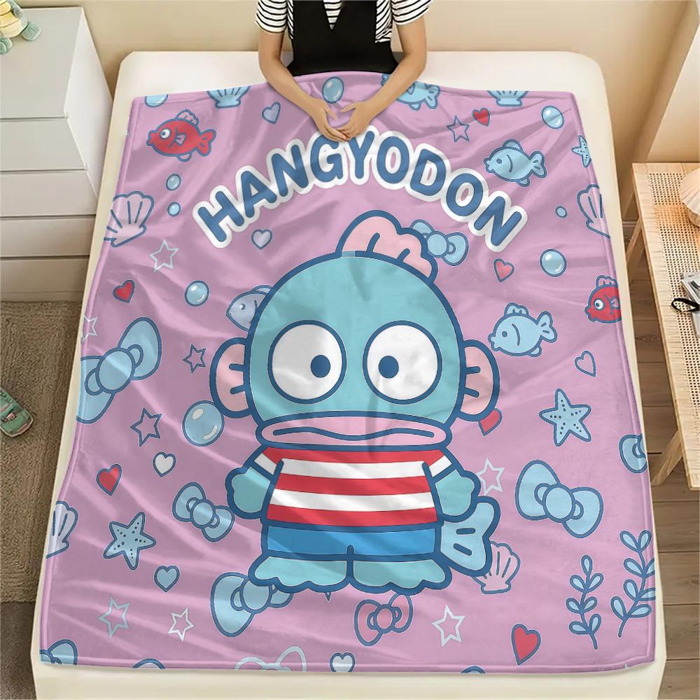 1PC Sanrio Cute Print Flannel Blanket, High quality All Seasons, Home Decor, Warmth and Comfort, Perfect for Christmas Gifts