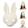 Premium White PU Rabbit Mask For Adults Teens Costume Parties Easter Halloween Carnivals Adjustable Comfortable Band