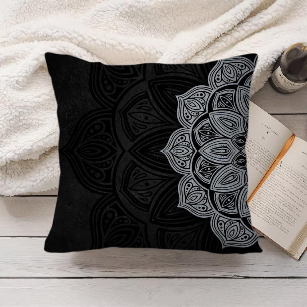 Classic Mandala Pattern Cushion Cover Short Plush DoubleSided Printing Home Machine Washable In Warm Winter Pillow Cover