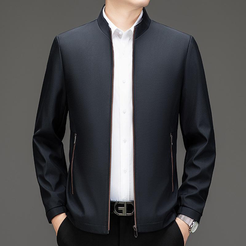 New Spring and Autumn Men's Executive Jacket Business Small Stand Collar Young and Middle-aged Casual Dad Wear