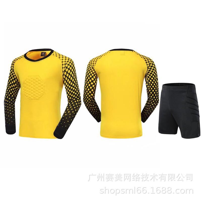 Football Goalkeeper Uniform Set Adult Children Long-sleeved Sponge Pads Match Training Jersey