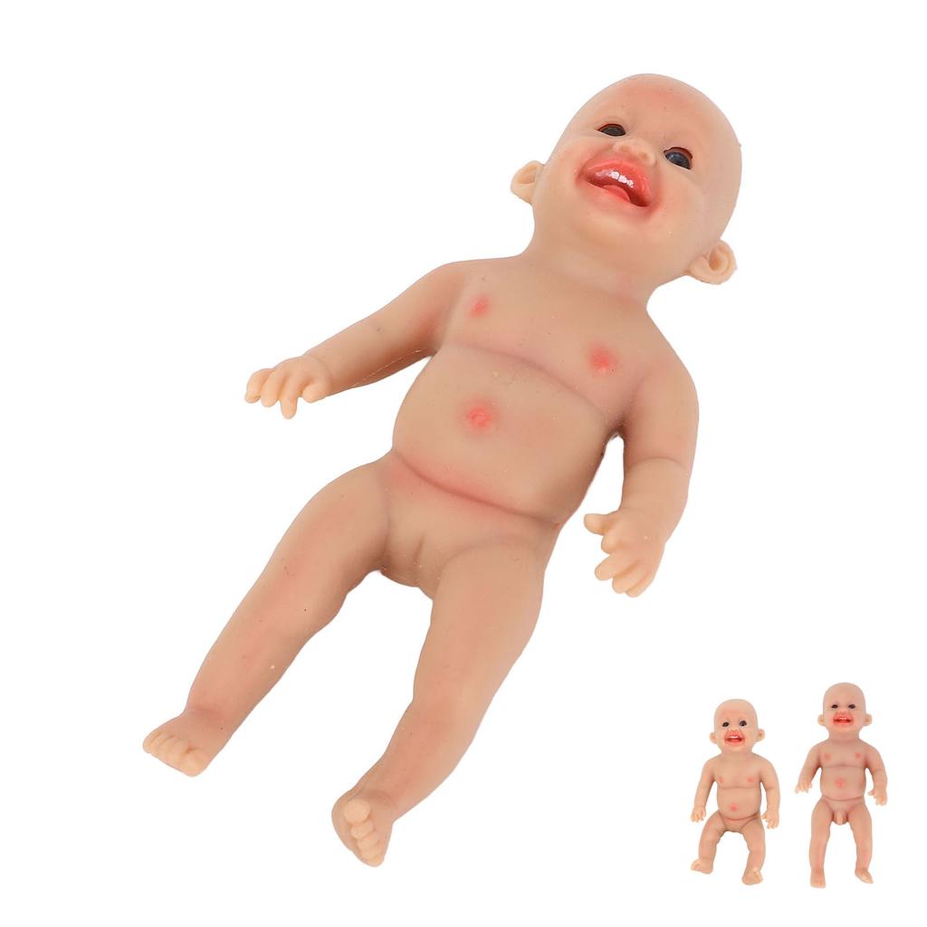 Lifelike Reborn Baby Doll 6 Inch Realistic Cute Sweet Smile Face Soft Silicone Solid Real Reborn Bab