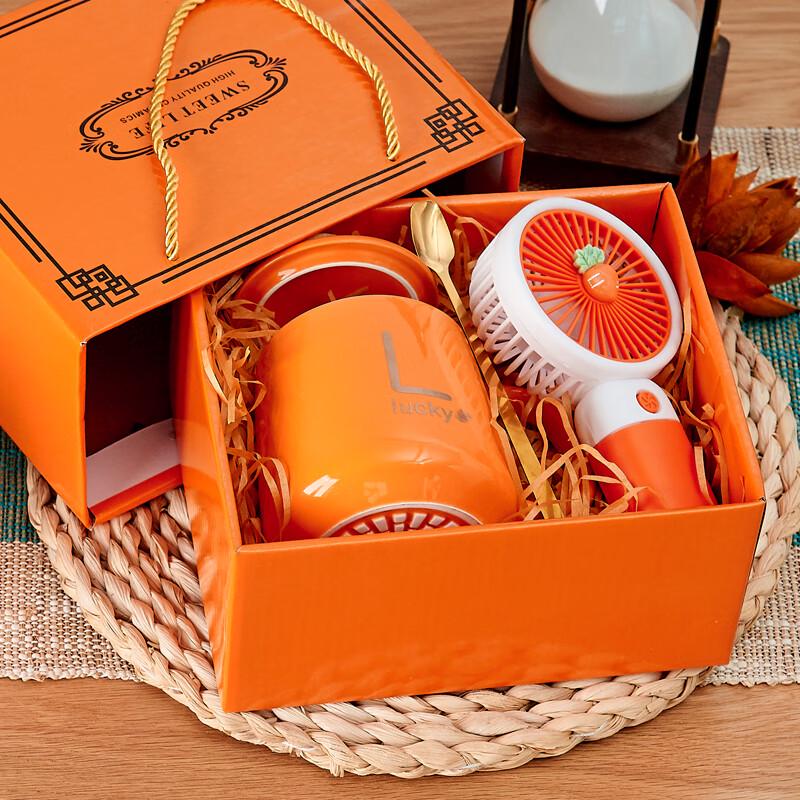 Ceramic Mug Gift Set with Fan