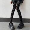 Goth Lolita Cosplay Bandage Design Soft Velvet Tights Women Sexy Cross Strap Bottom Stockings Costumes Punk JK Cute Girl Hosiery